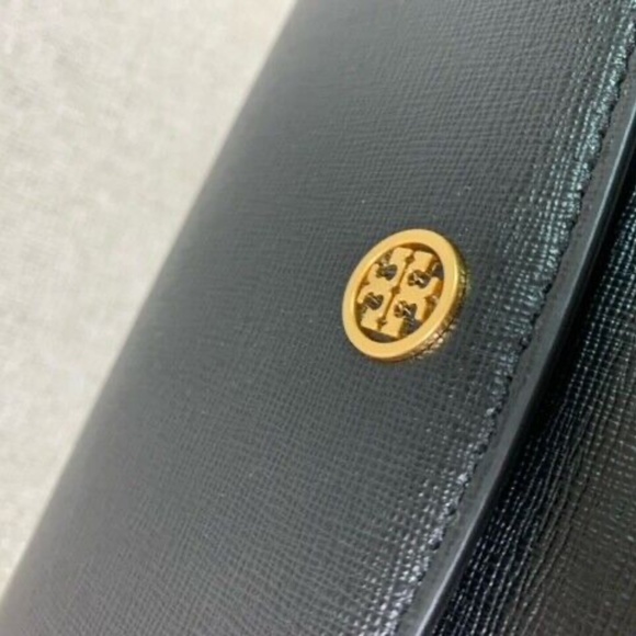 NEW Tory Burch Robinson Black Saffiano Leather Chain Wallet/MINI Crossbody Bag - Picture 12 of 13
